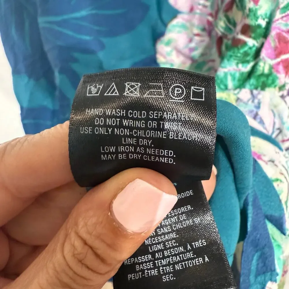 Anthropologie  Maeve Teal Elia Cold Shoulder Floral Mini Dress Sz 2 NWT - Picture 8 of 15